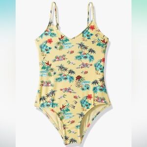HOBIE Aloha State of Mind yellow one piece swimsuit NWOT size Small